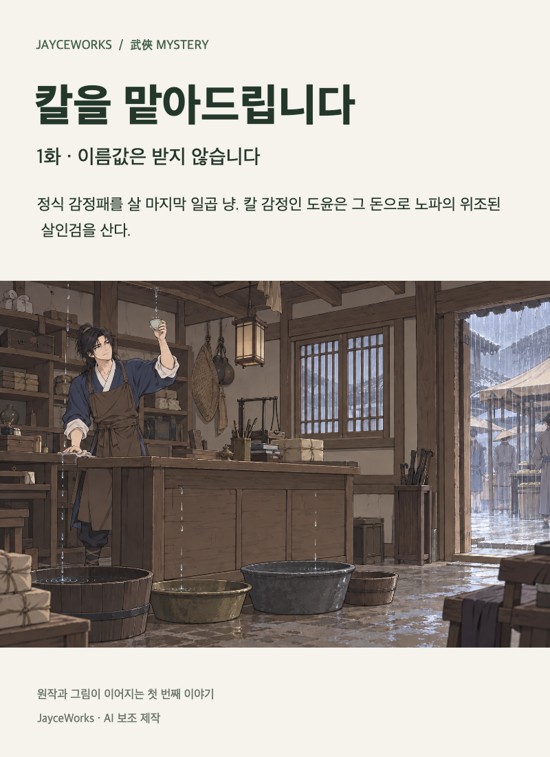 칼을 맡아드립니다 1화 · 이름값은 받지 않습니다 표지