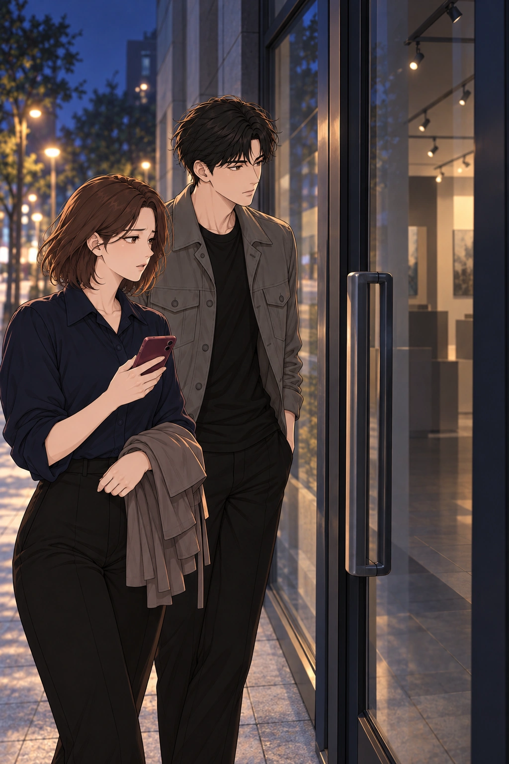누리 갤러리 문밖 · 밤